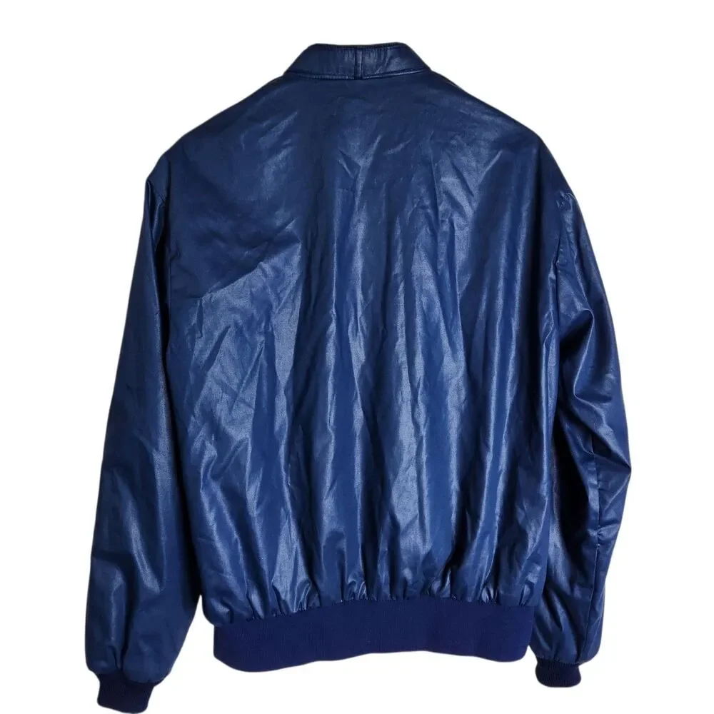 Vintage 80s Whang Sports Apparel Lay's Embroidered Blue Racer Jacket Sz L USA